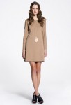 Long sleeve trapeze dress w. exposed back zip (plain) Joseph Saba Long sleeve trapeze dress w. exposed back zip (plain) Joseph Saba